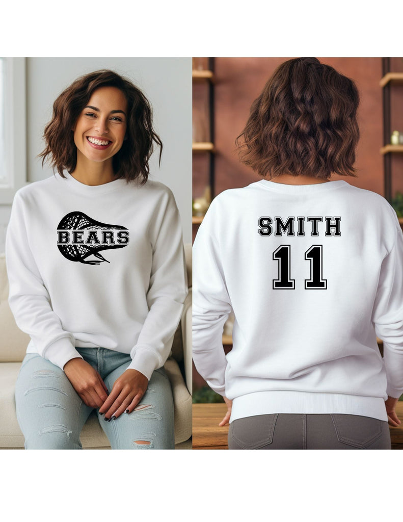 Boys Youth Lacrosse Custom Name & Number Crewneck- Adult & Youth Sizes