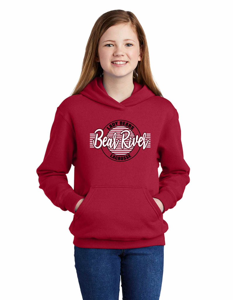 Youth Lady Bears Lacrosse Striped Hoodie