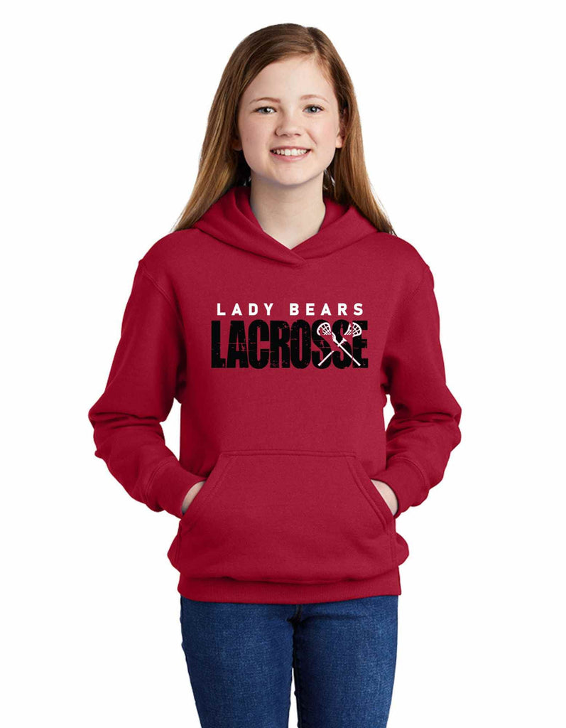 Youth Lady Bears Lacrosse Grunge Hoodie