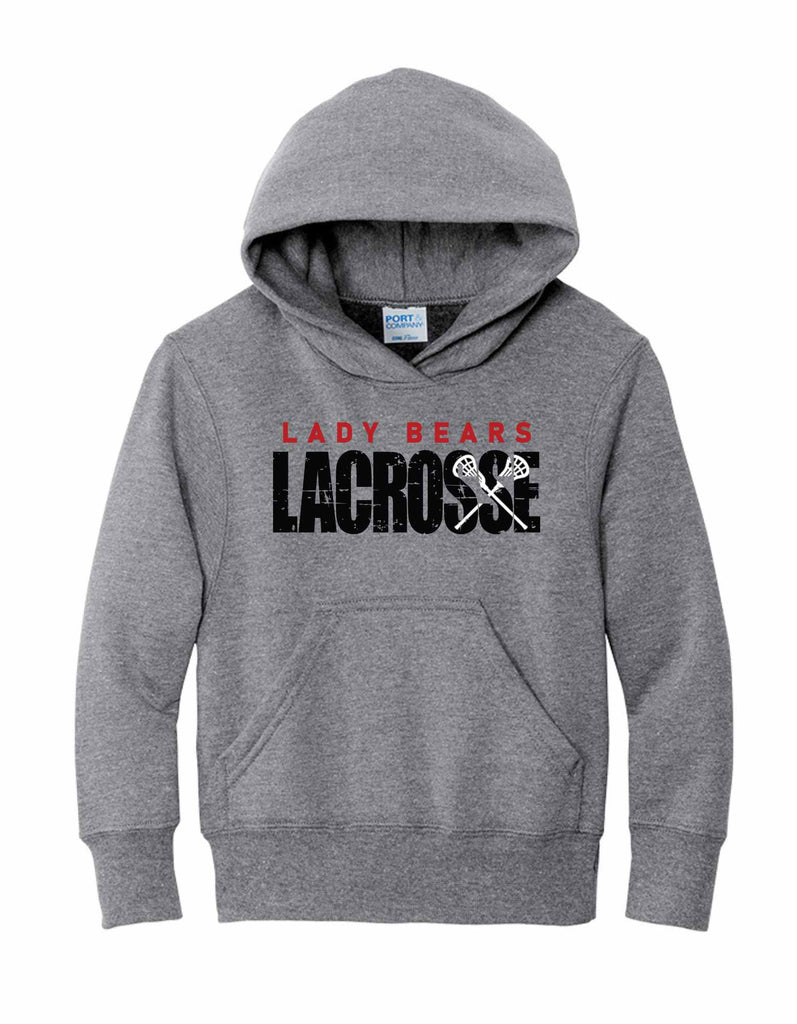 Youth Lady Bears Lacrosse Grunge Hoodie