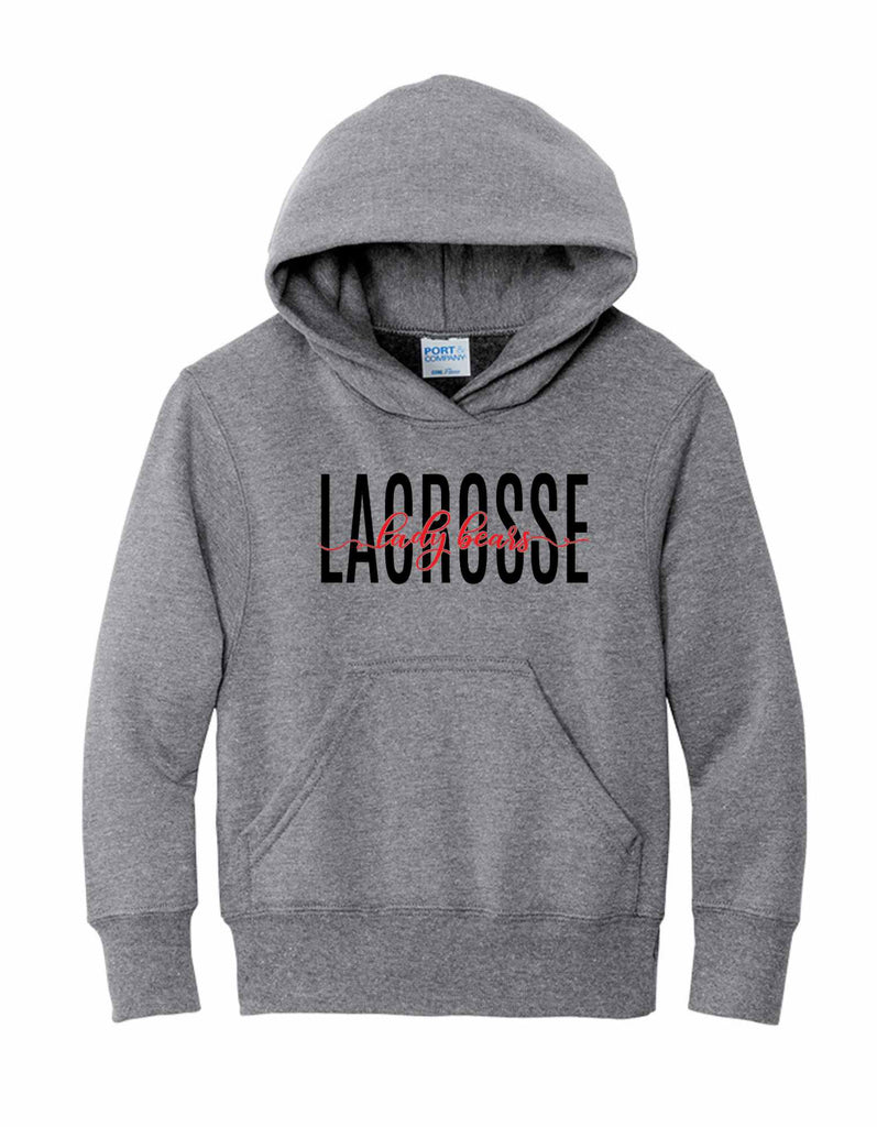 Youth Lady Bears Lacrosse Cursive Hoodie