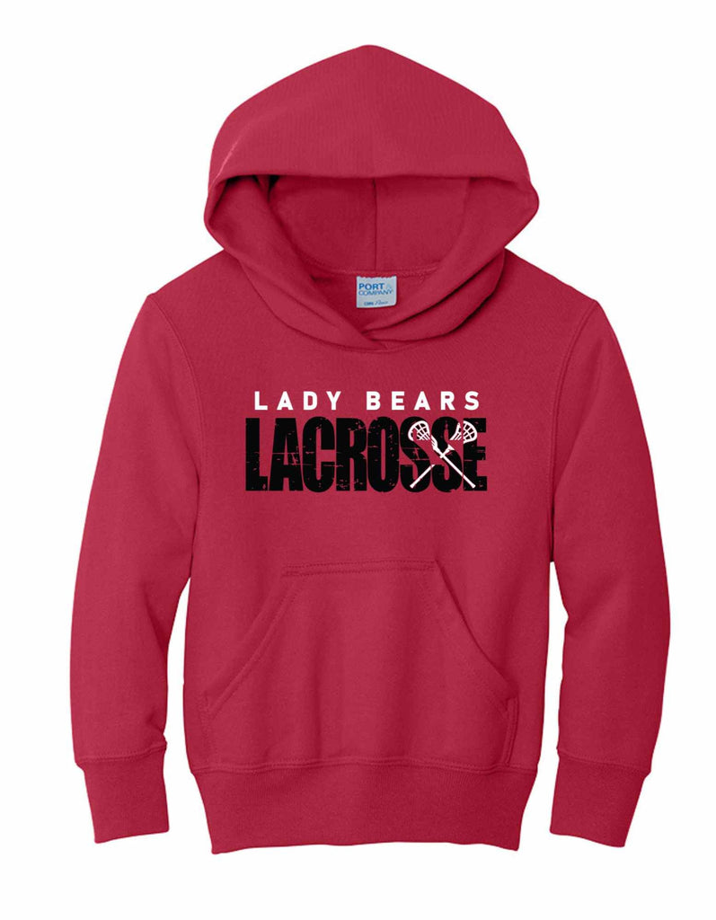 Youth Lady Bears Lacrosse Grunge Hoodie