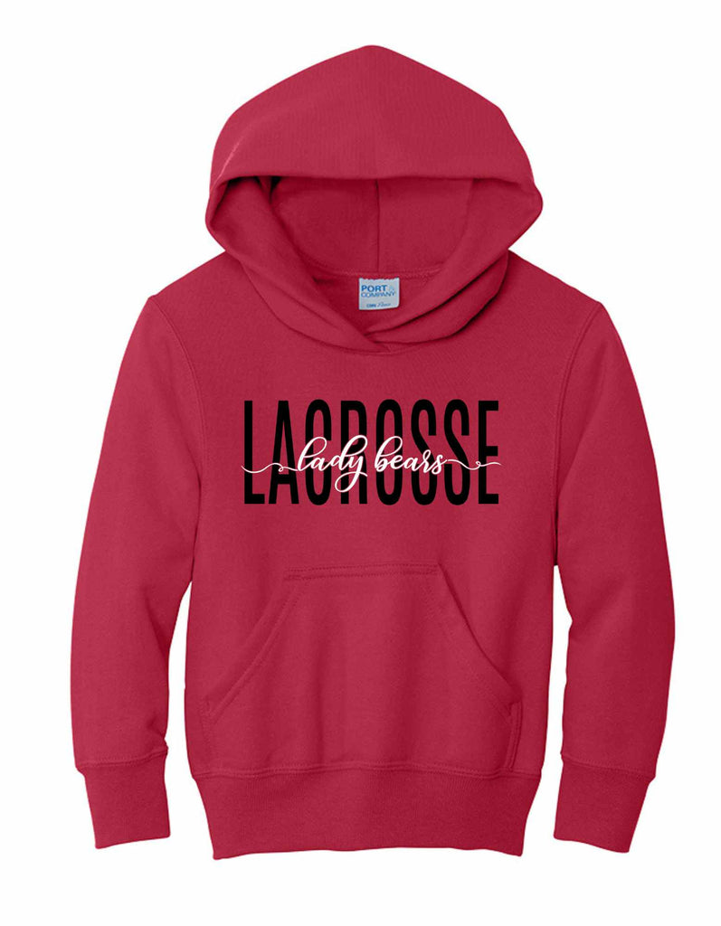 Youth Lady Bears Lacrosse Cursive Hoodie