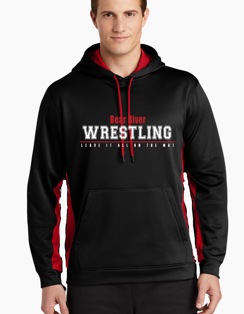 Boys Wrestling Leave it on the Mat Sport-Tek® Sport-Wick® Fleece Colorblock Hooded Pullover