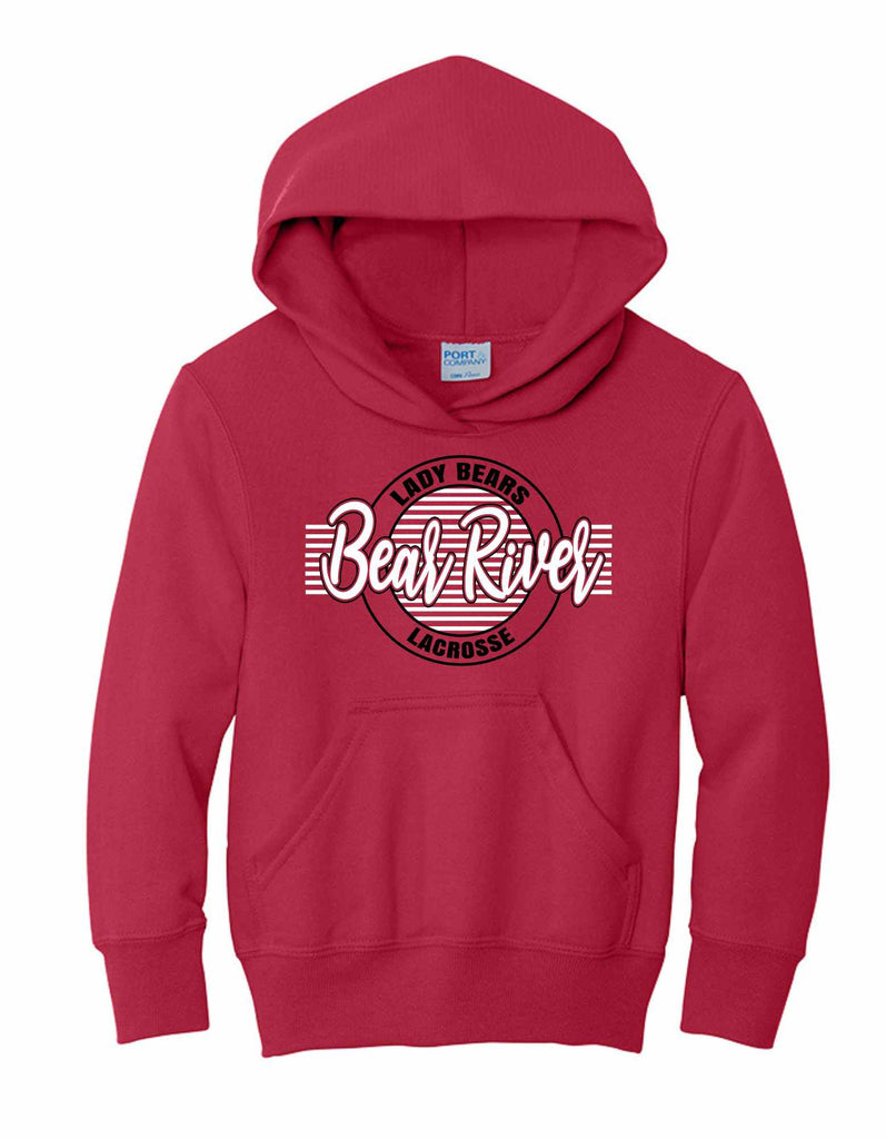 Youth Lady Bears Lacrosse Striped Hoodie