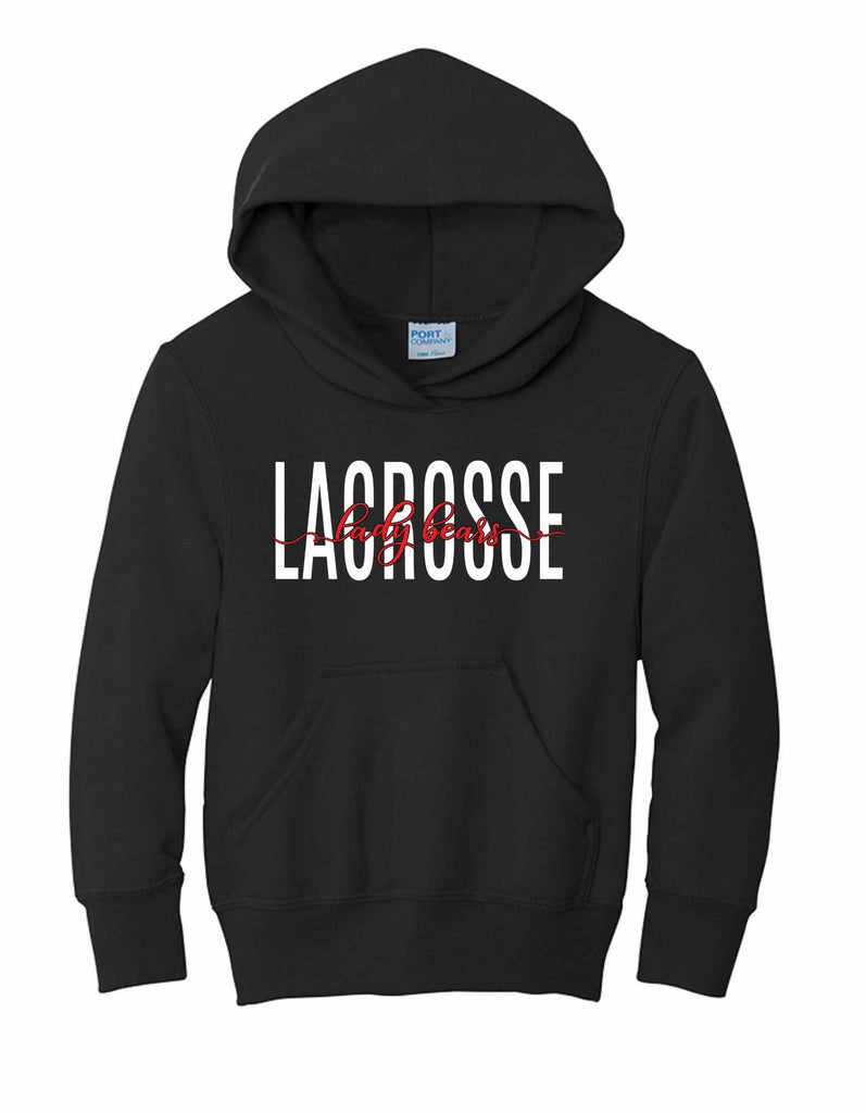 Youth Lady Bears Lacrosse Cursive Hoodie