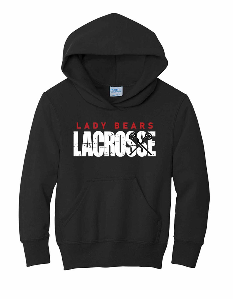 Youth Lady Bears Lacrosse Grunge Hoodie