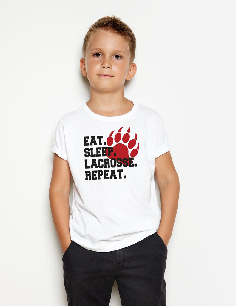 Youth Lacrosse Eat Sleep Lacrosse Repeat Apparel- Adult and Youth Sizes