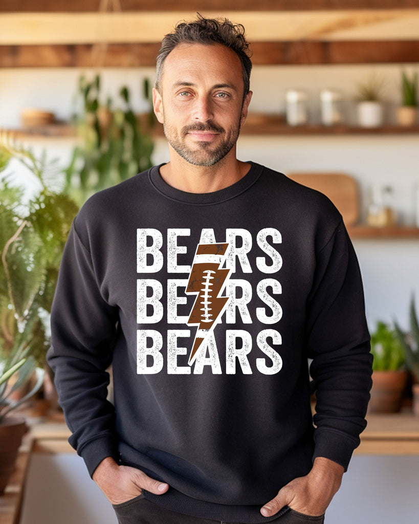 Bears Football Bolt Crewneck