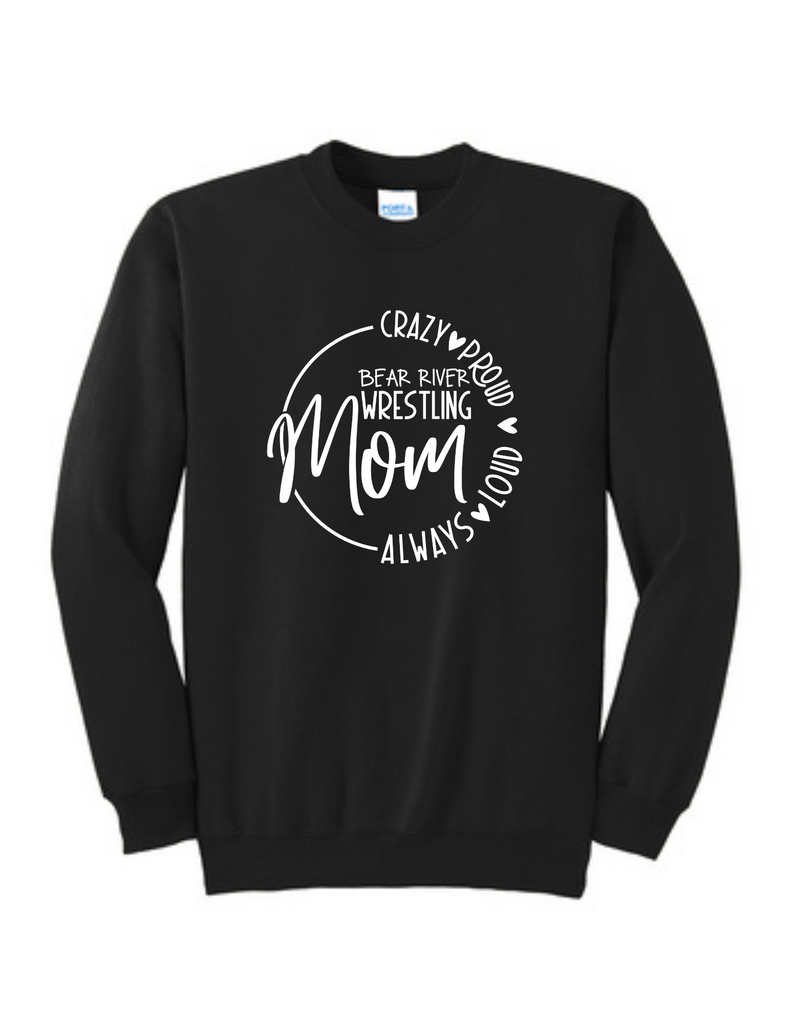 Boys Wrestling  Crewneck Crazy Loud Mom