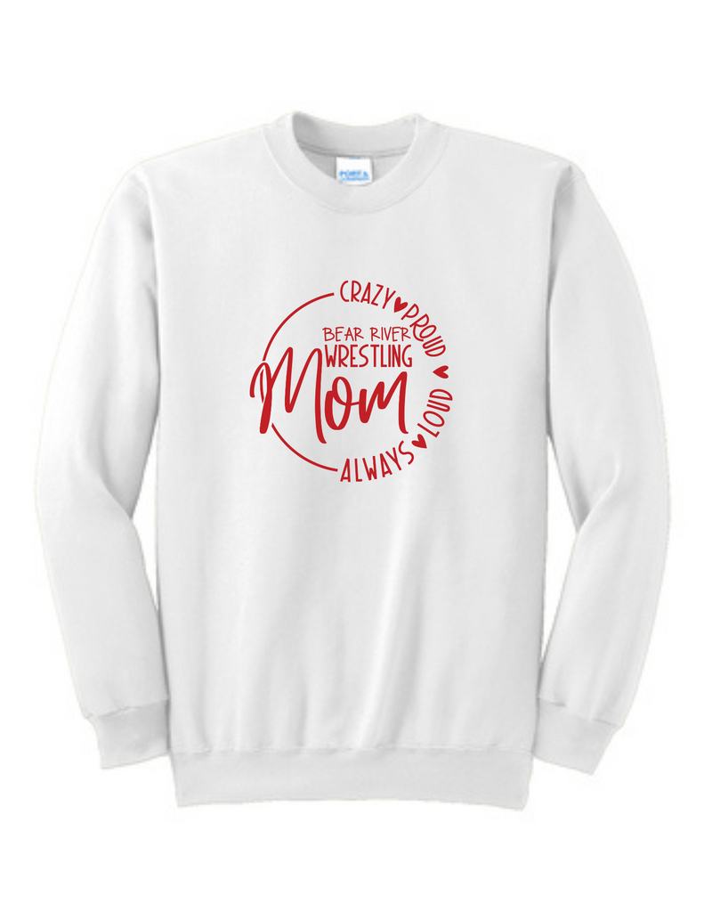 Boys Wrestling  Crewneck Crazy Loud Mom