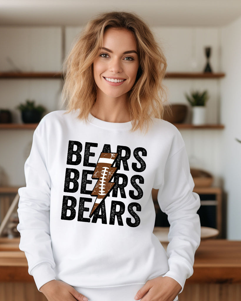 Bears Football Bolt Crewneck