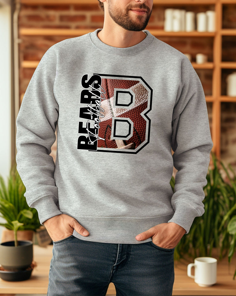 Bears Football Large B Crewneck