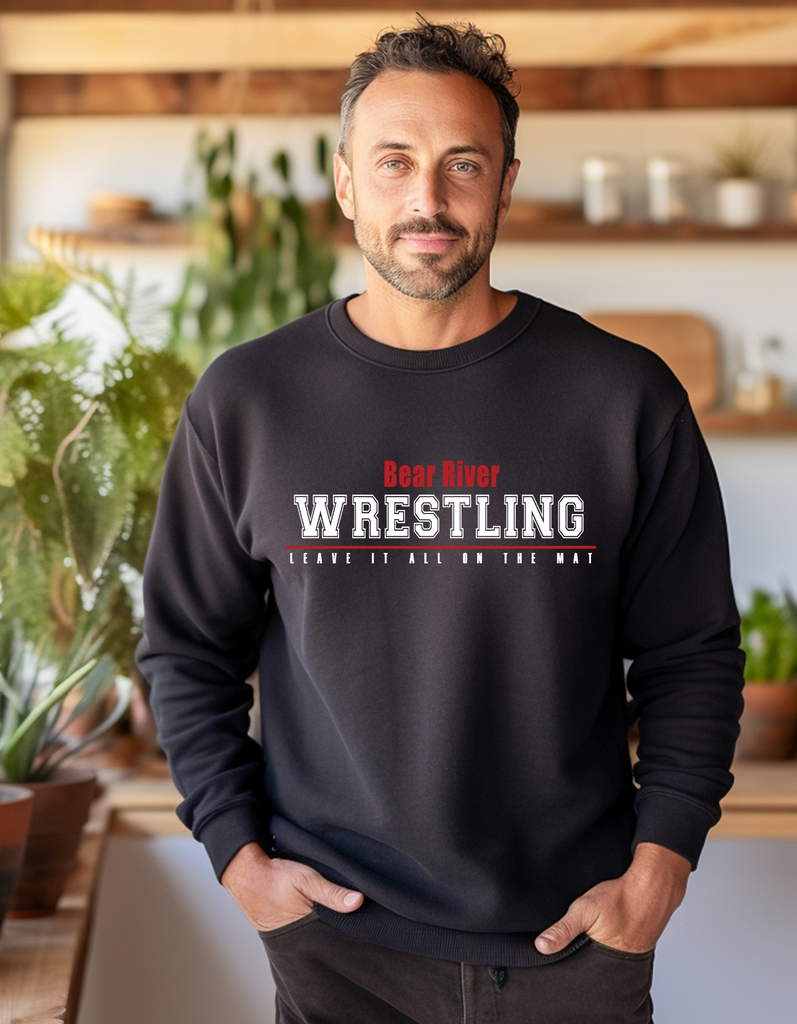 Boys Wrestling leave it on the mat Crewneck