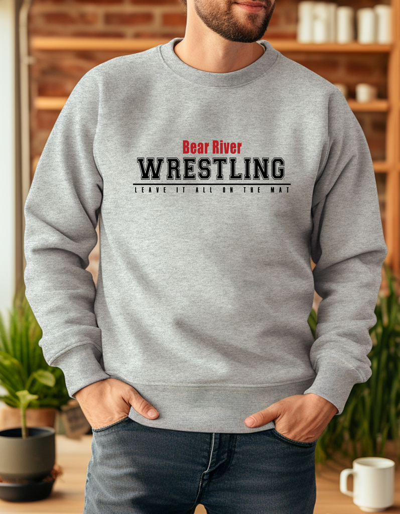 Boys Wrestling leave it on the mat Crewneck