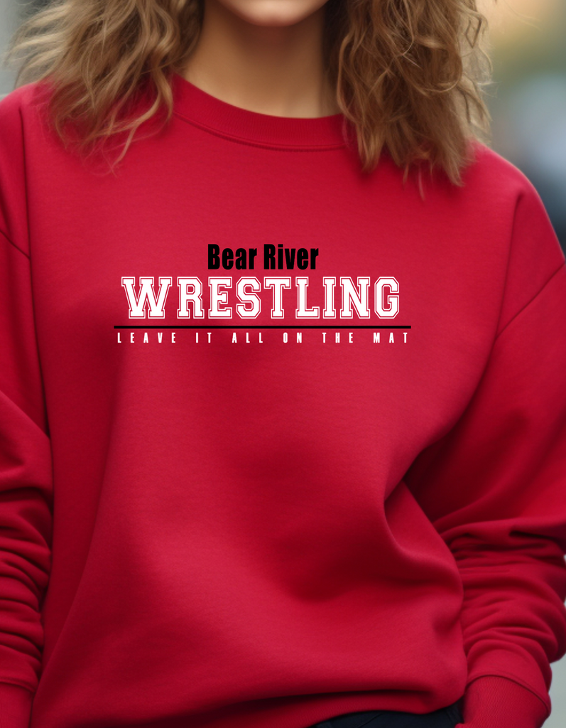 Boys Wrestling leave it on the mat Crewneck