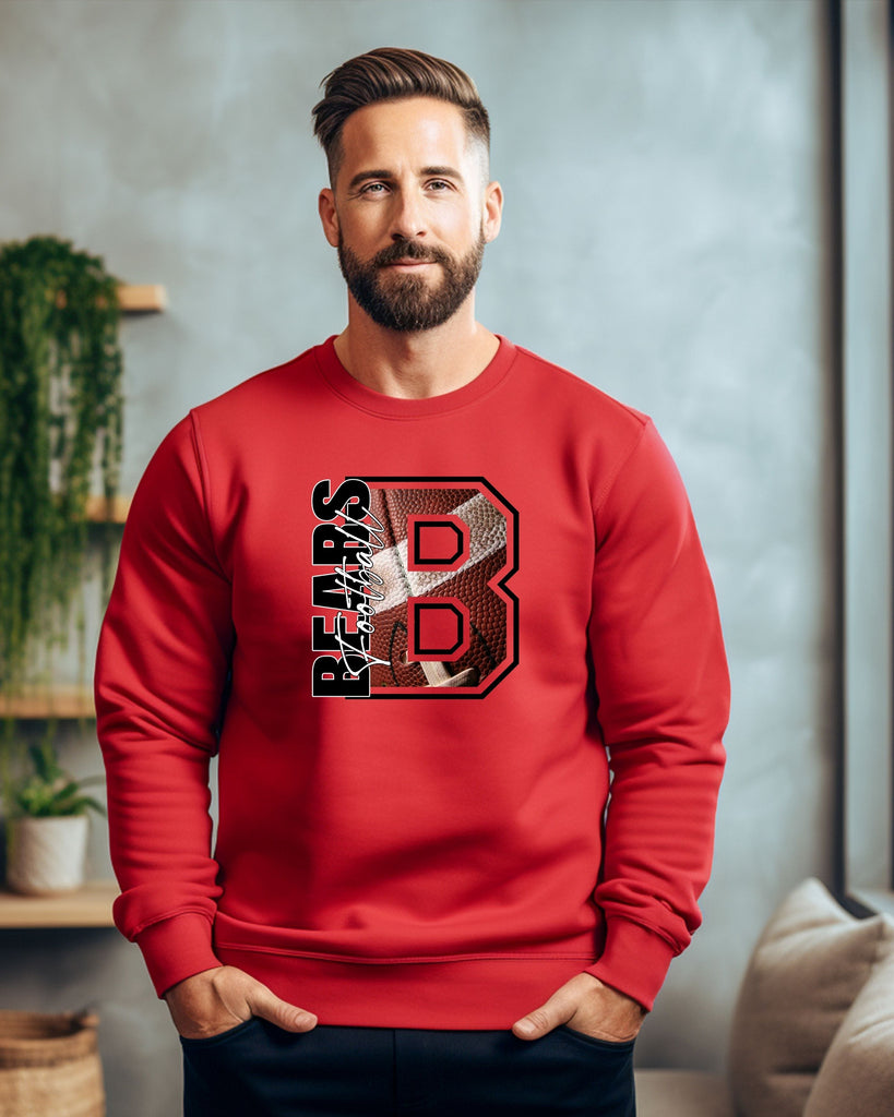 Bears Football Large B Crewneck