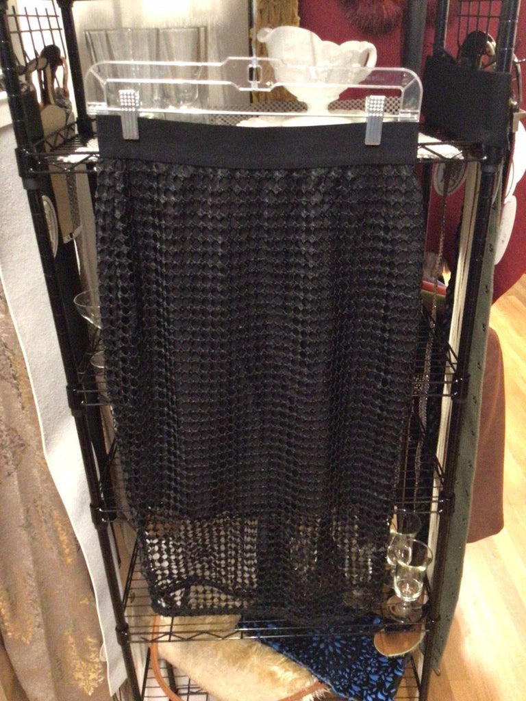 ANN TAYLOR BLACK NETTED SKIRT, size XS  #70