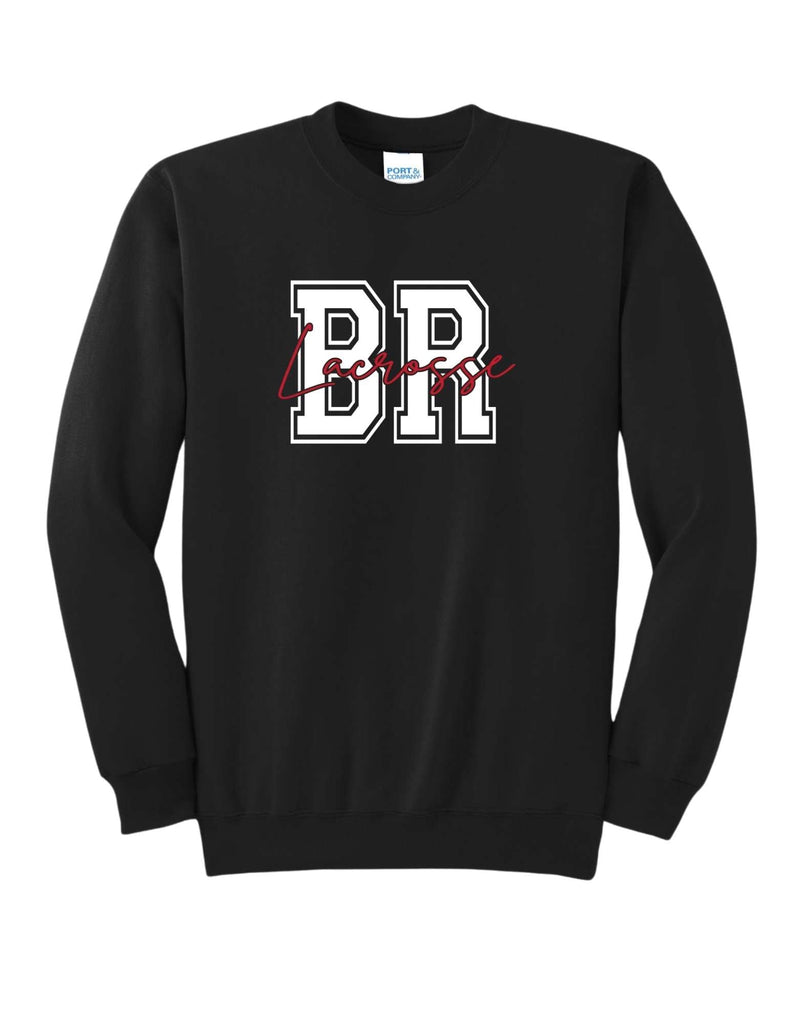 Boys Youth Lacrosse BR Lacrosse Cursive Crewneck- Adult & Youth Sizes