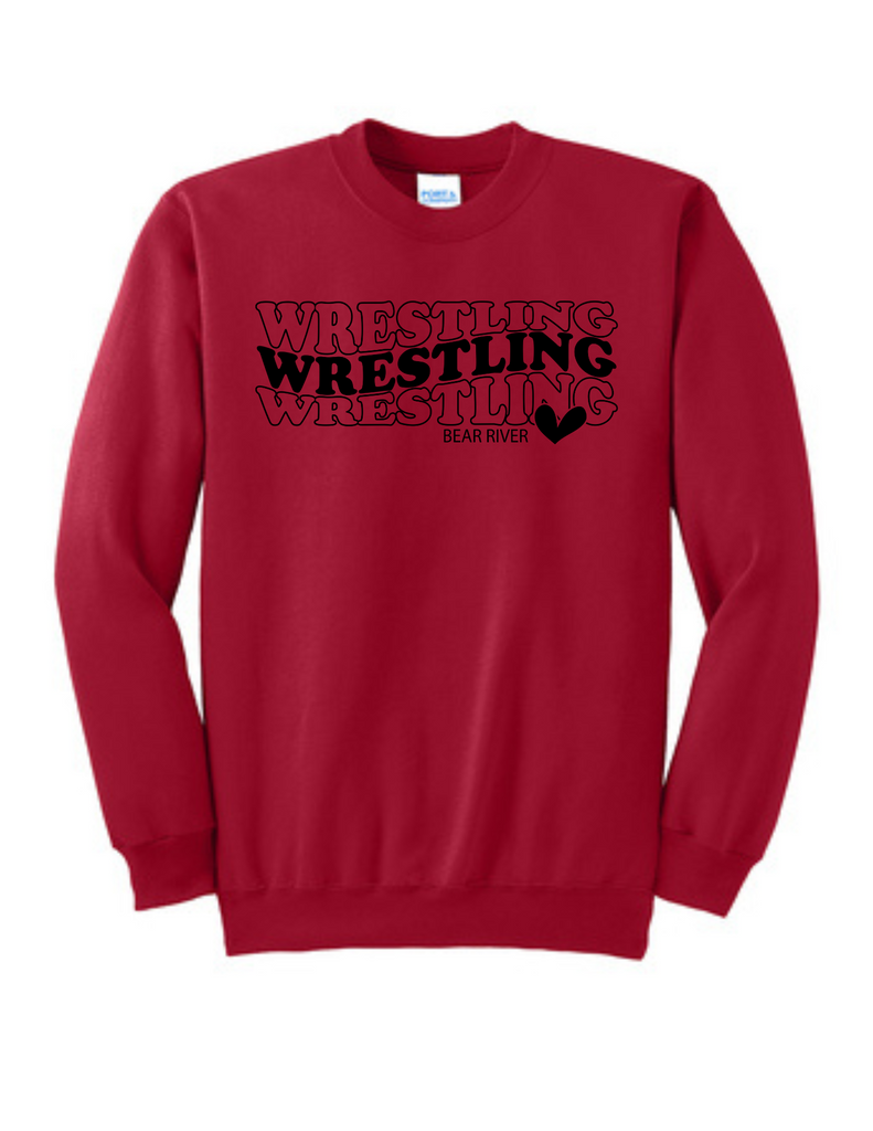 Boys Wrestling Heart Crewneck