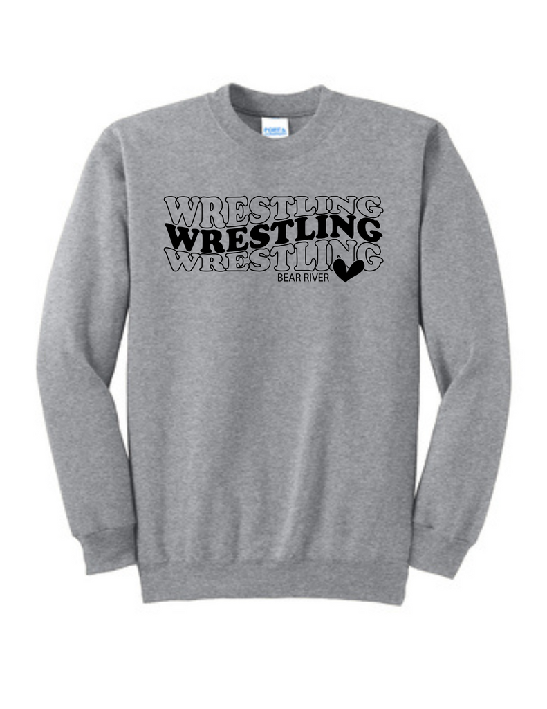 Boys Wrestling Heart Crewneck