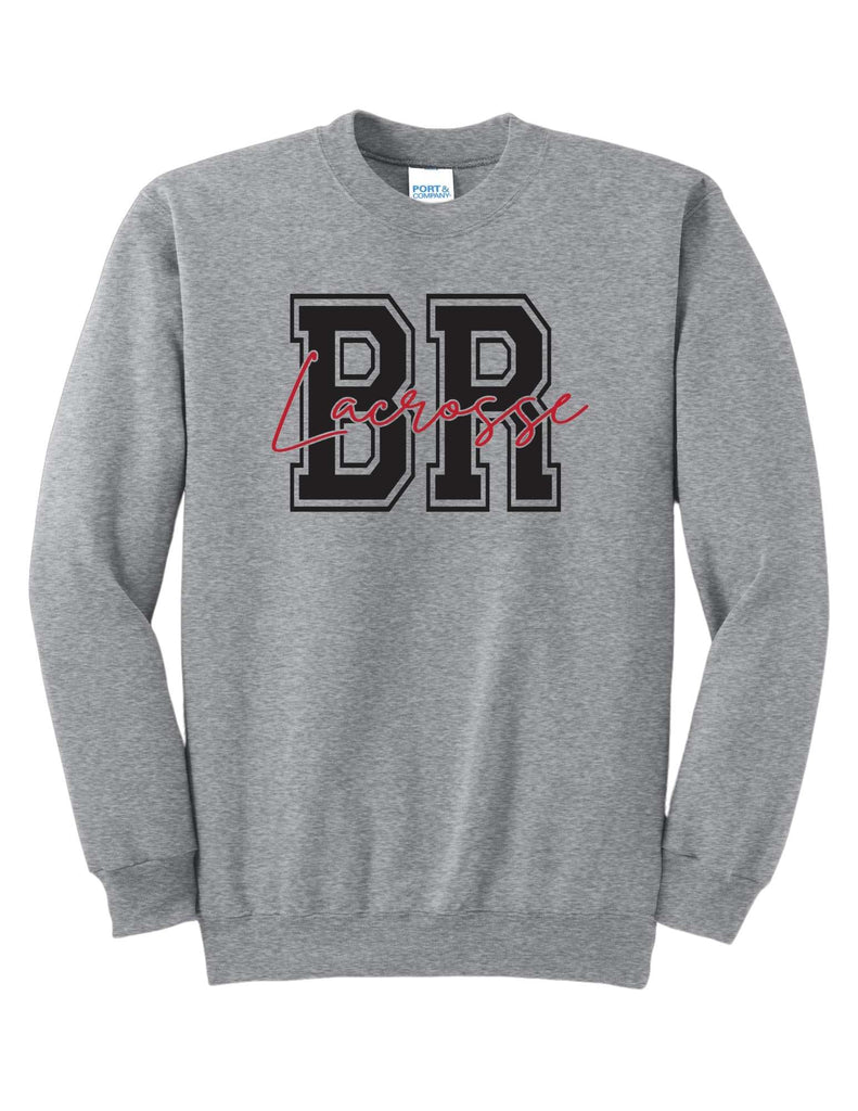 Boys Youth Lacrosse BR Lacrosse Cursive Crewneck- Adult & Youth Sizes