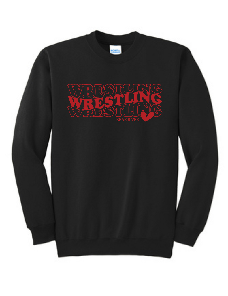 Boys Wrestling Heart Crewneck