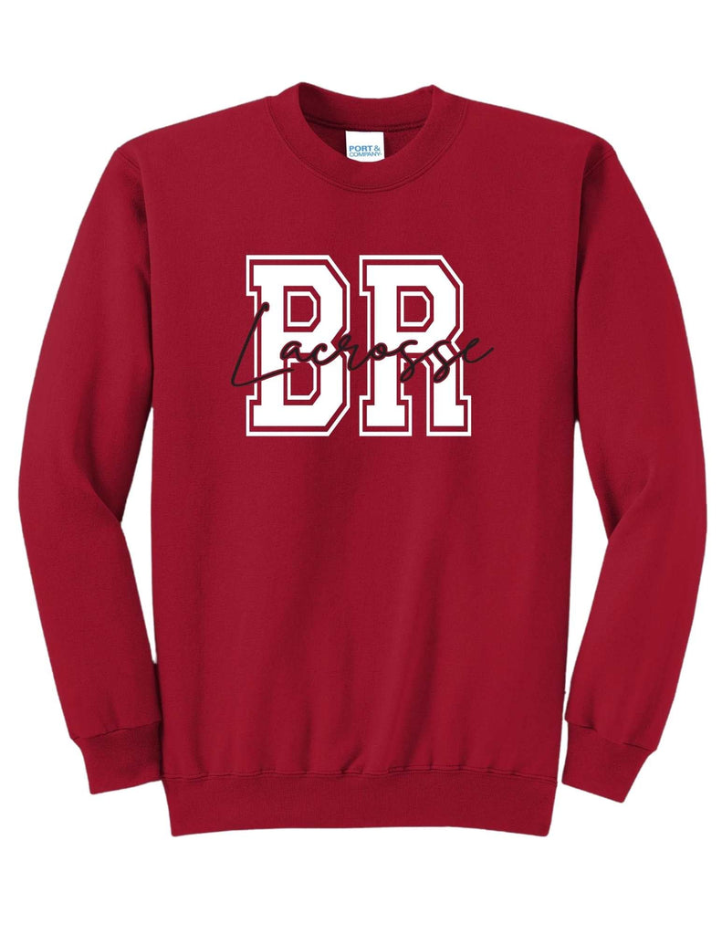 Boys Youth Lacrosse BR Lacrosse Cursive Crewneck- Adult & Youth Sizes