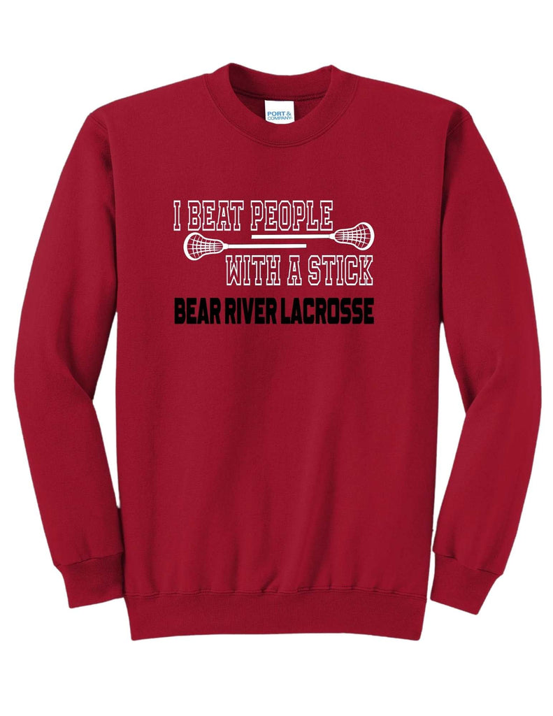 Boys Youth Lacrosse I beat people Crewneck