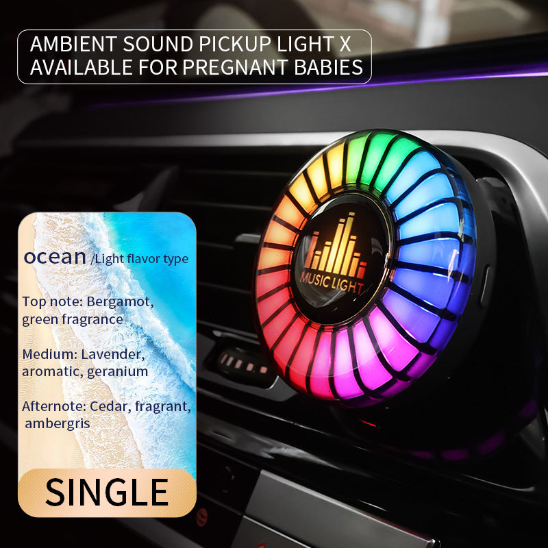 Car aromatherapy air outlet atmosphere light Car sound pickup light Car perfume voice-controlled rhythm light