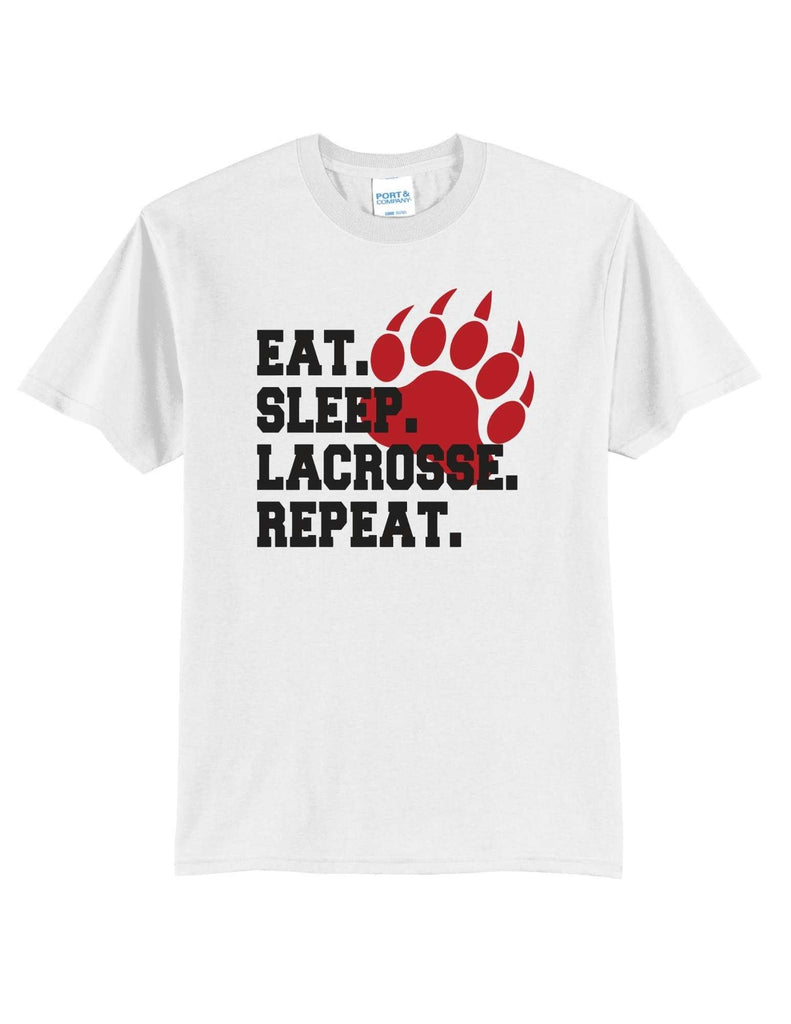 Youth Lacrosse Eat Sleep Lacrosse Repeat Apparel- Adult and Youth Sizes