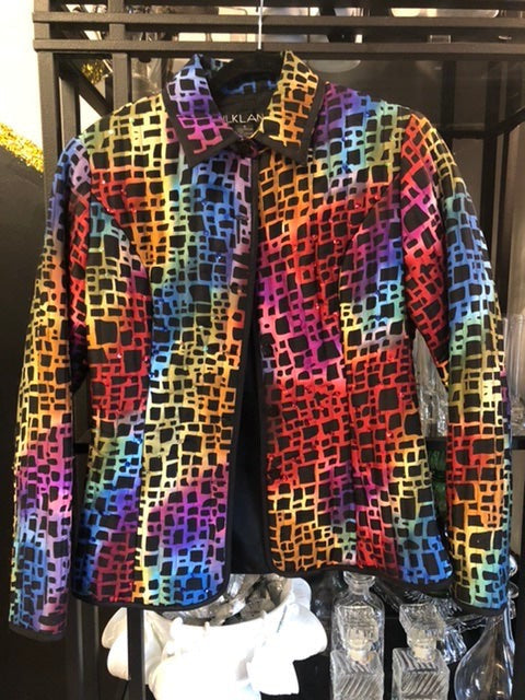 100% SILK RAINBOW COAT, Size S #102