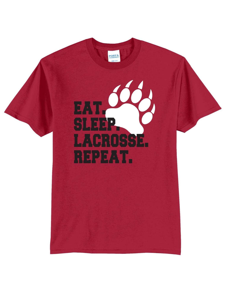 Youth Lacrosse Eat Sleep Lacrosse Repeat Apparel- Adult and Youth Sizes