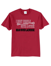 Load image into Gallery viewer, Youth Lacrosse Beat People with a Stick Apparel- Adult and Youth Sizes