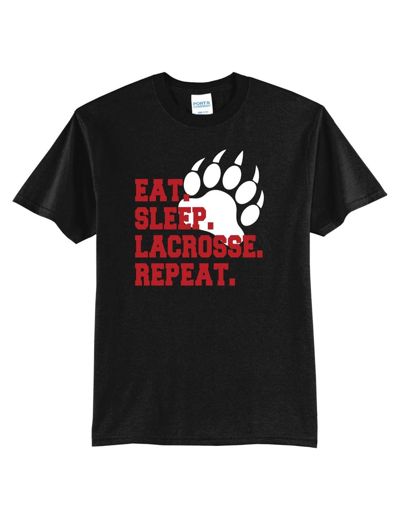 Youth Lacrosse Eat Sleep Lacrosse Repeat Apparel- Adult and Youth Sizes