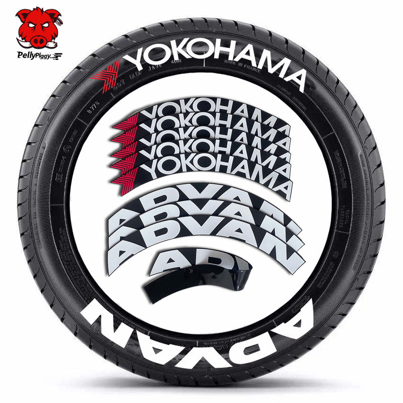 [One-piece set] Tire letter sticker one-piece set One-piece set Suitable for 4 tires No accessories included