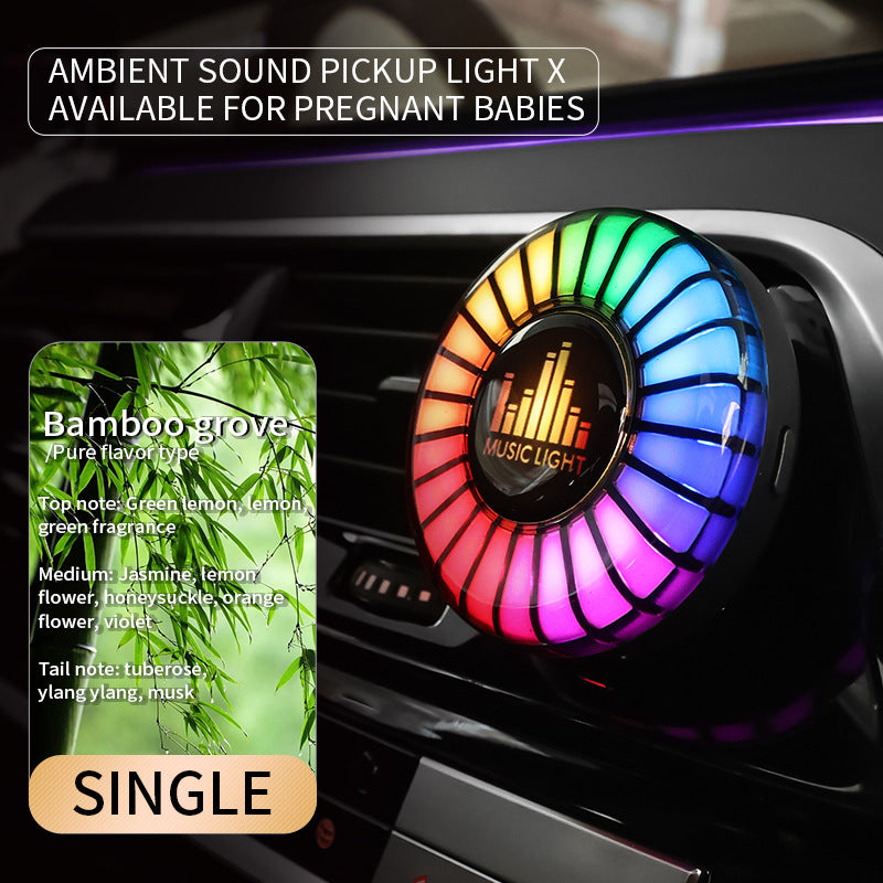 Car aromatherapy air outlet atmosphere light Car sound pickup light Car perfume voice-controlled rhythm light