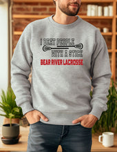 Load image into Gallery viewer, Boys Youth Lacrosse I beat people Crewneck