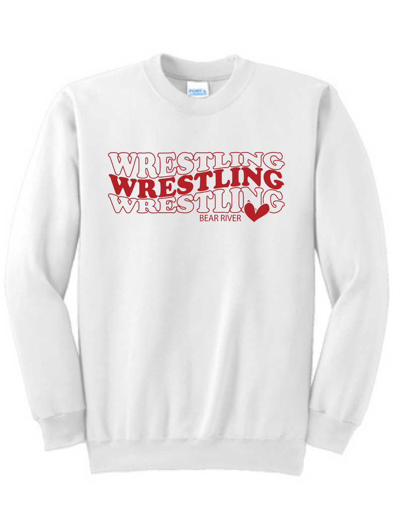 Boys Wrestling Heart Crewneck