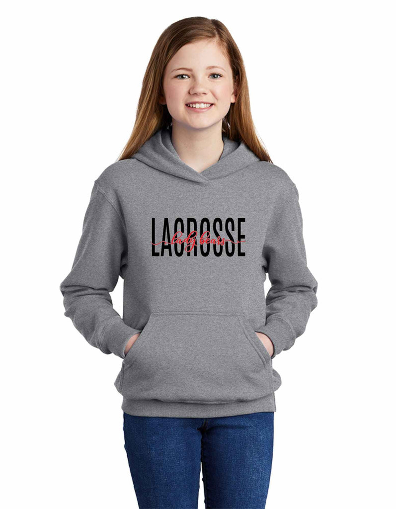 Youth Lady Bears Lacrosse Cursive Hoodie