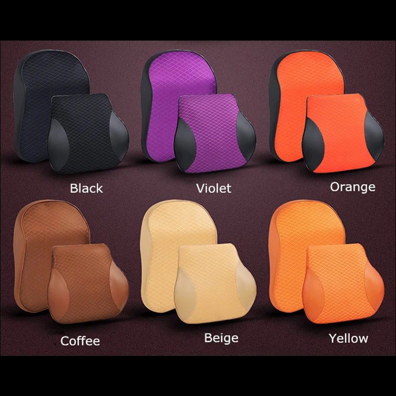 1PCS memory foam cute car seat headrest pillow solid for the neck rest waist back support cushion set pillows auto accessories