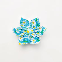 Load image into Gallery viewer, Aqua Daisy Dog &amp; Cat Bow Tie/Collar Flower