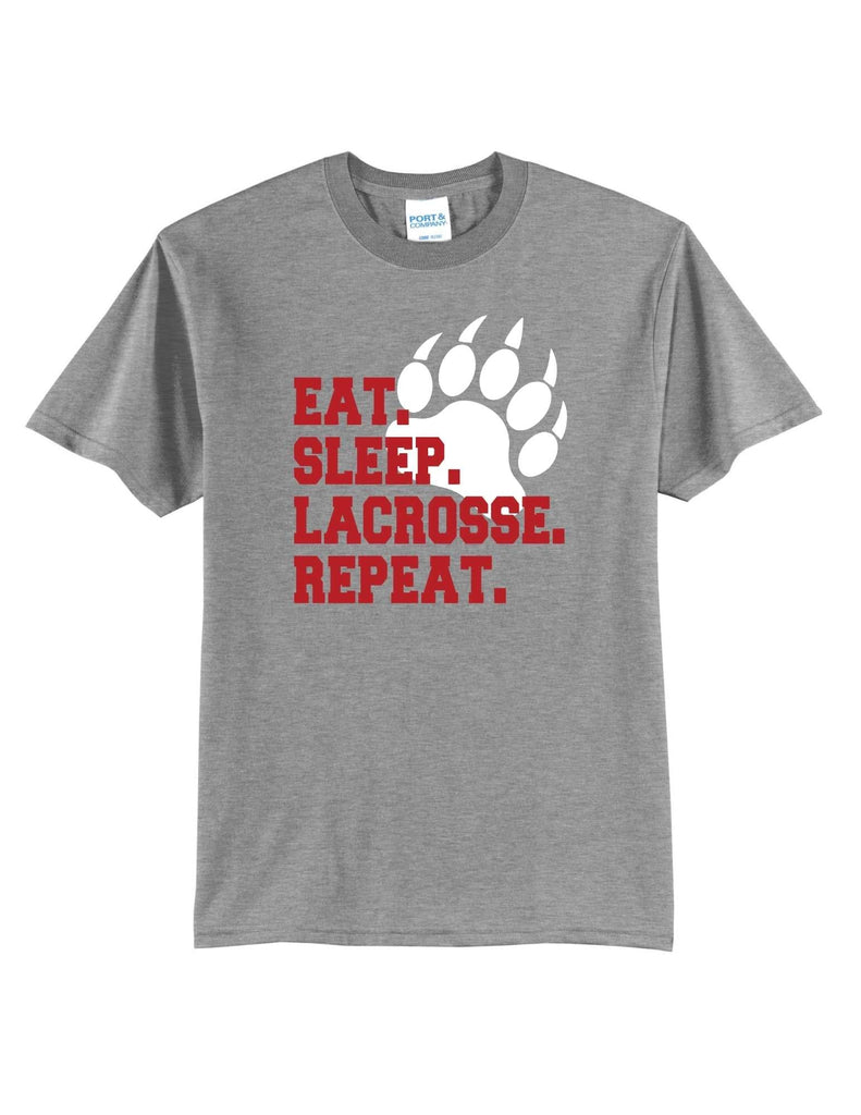 Youth Lacrosse Eat Sleep Lacrosse Repeat Apparel- Adult and Youth Sizes