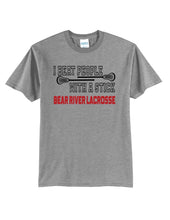 Load image into Gallery viewer, Youth Lacrosse Beat People with a Stick Apparel- Adult and Youth Sizes