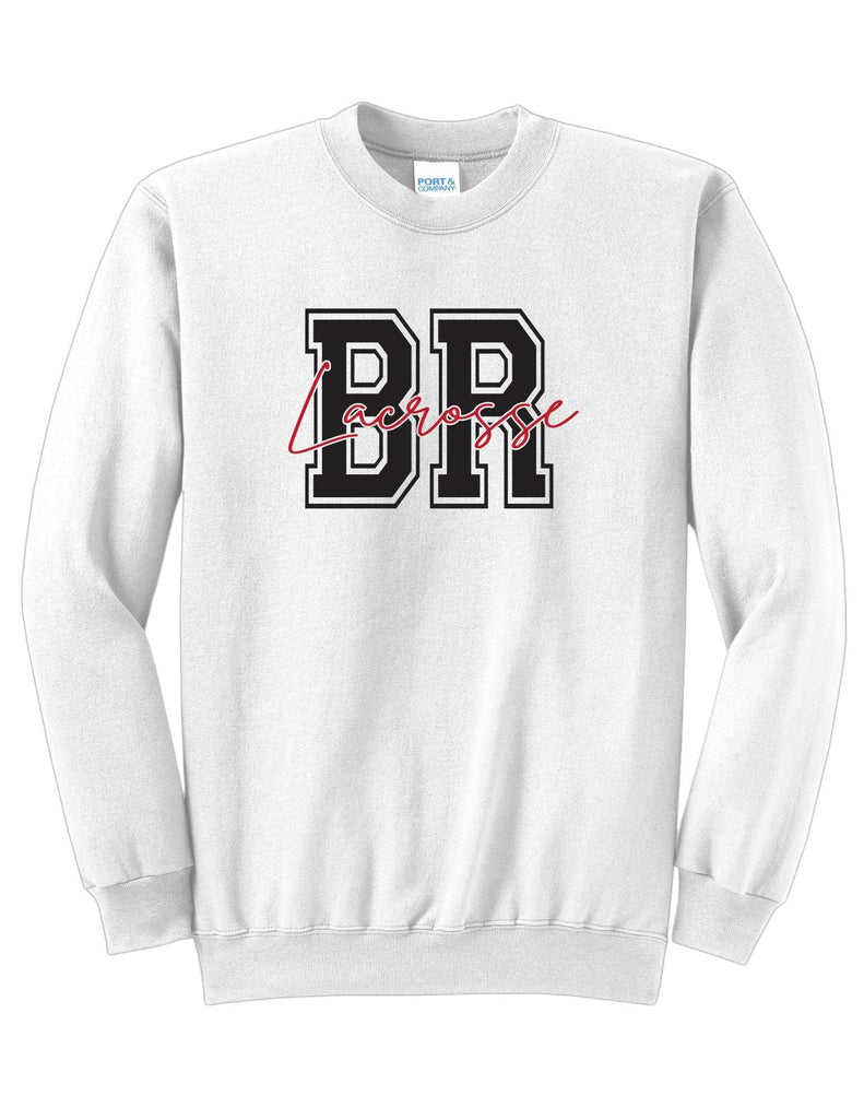 Boys Youth Lacrosse BR Lacrosse Cursive Crewneck- Adult & Youth Sizes