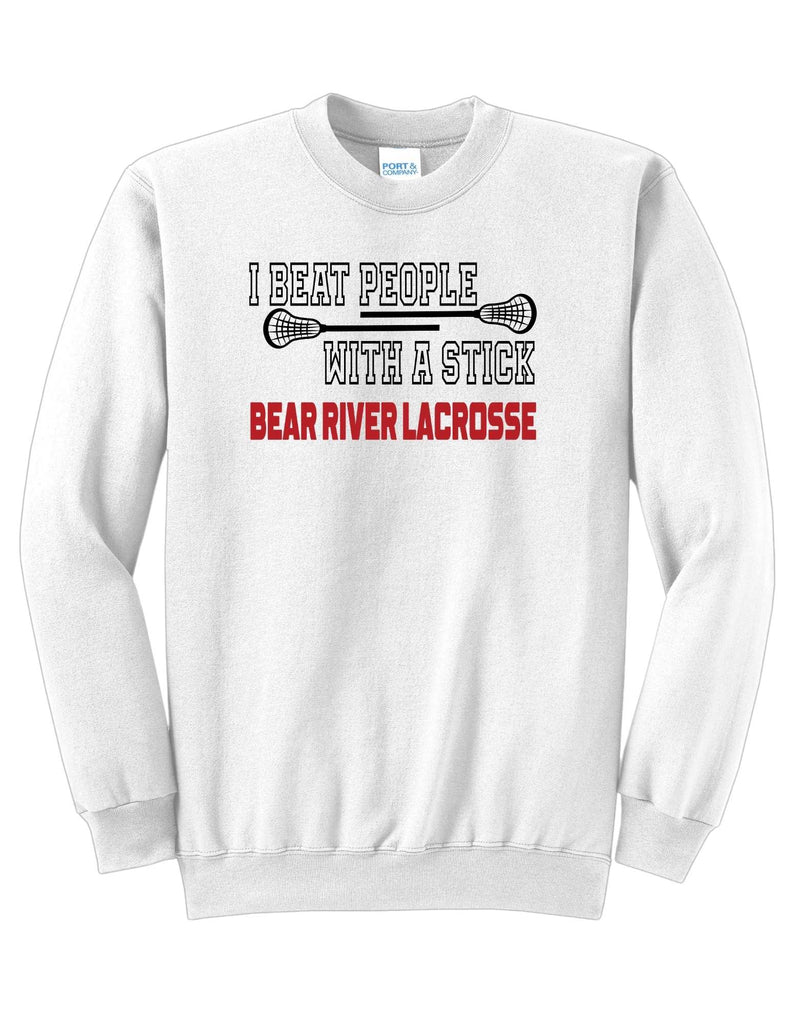 Boys Youth Lacrosse I beat people Crewneck